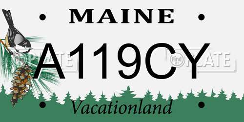 A119CY Maine License Plate