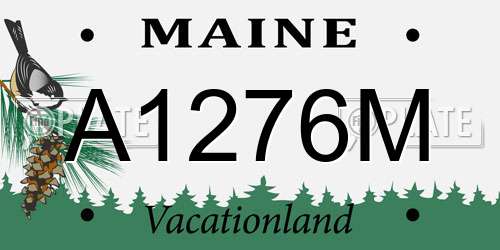 A1276M Maine License Plate