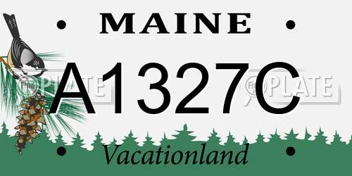 A1327C Maine License Plate
