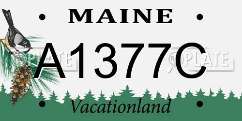 A1377C Maine License Plate