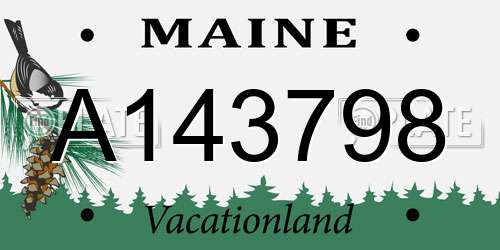 A143798 Maine License Plate