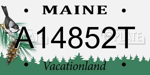 A14852T Maine License Plate