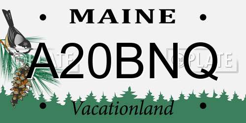 A20BNQ Maine License Plate