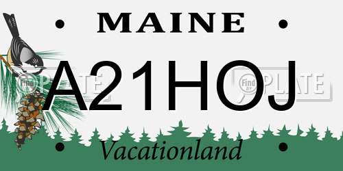 A21HOJ Maine License Plate