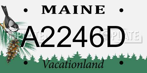 A2246D Maine License Plate