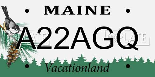 A22AGQ Maine License Plate