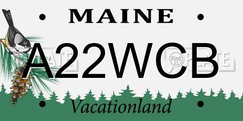 A22WCB Maine License Plate
