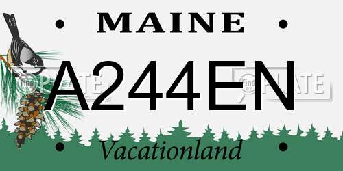 A244EN Maine License Plate