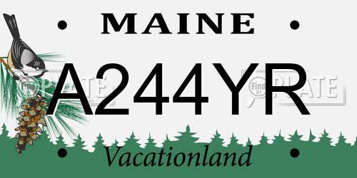 A244YR Maine License Plate