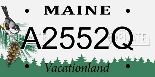 A2552Q Maine License Plate