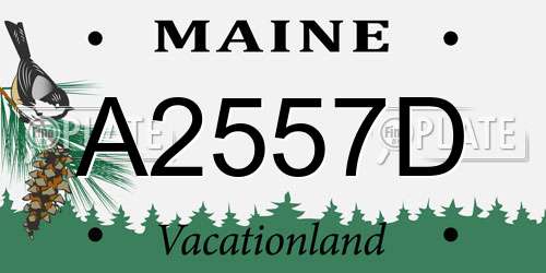 A2557D Maine License Plate