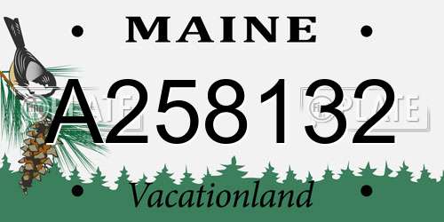 A258132 Maine License Plate