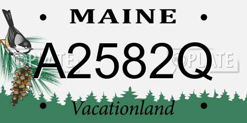 A2582Q Maine License Plate