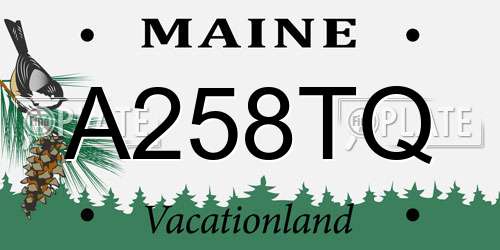 A258TQ Maine License Plate