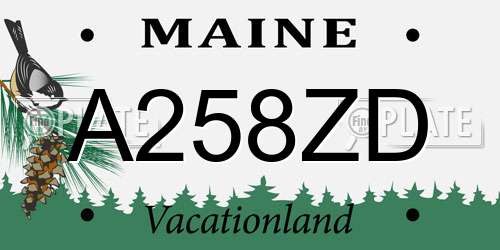 A258ZD Maine License Plate