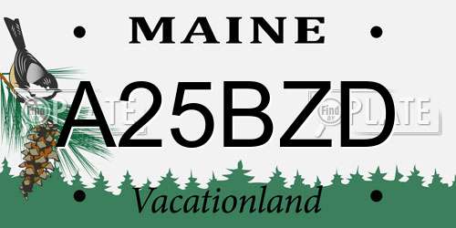 A25BZD Maine License Plate