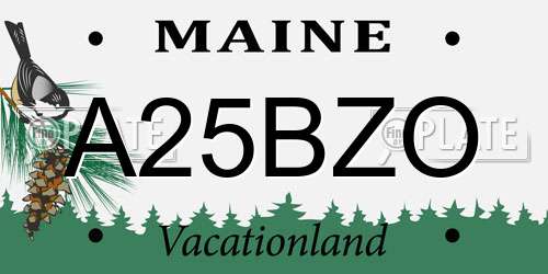 A25BZO Maine License Plate