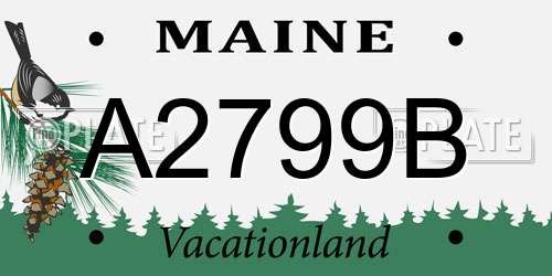 A2799B Maine License Plate