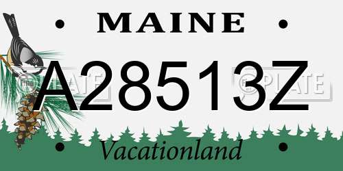 A28513Z Maine License Plate