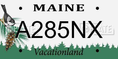 A285NX Maine License Plate