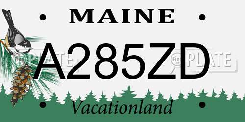 A285ZD Maine License Plate