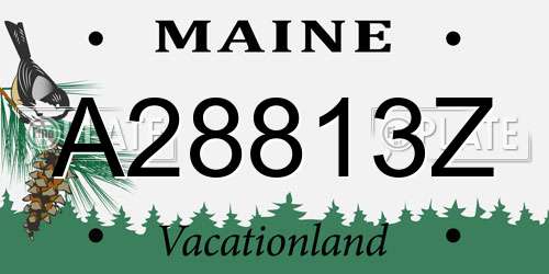 A28813Z Maine License Plate