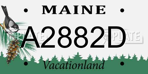 A2882D Maine License Plate