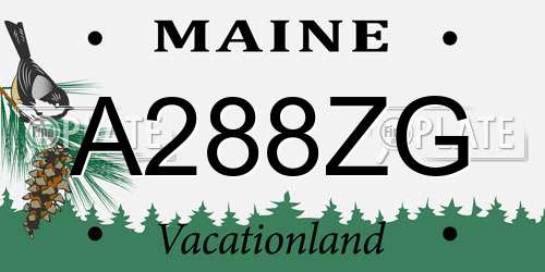 A288ZG Maine License Plate