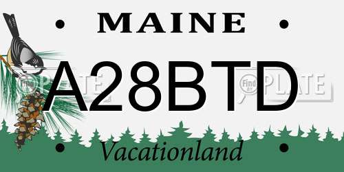 A28BTD Maine License Plate