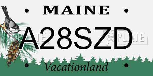 A28SZD Maine License Plate