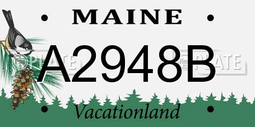 A2948B Maine License Plate