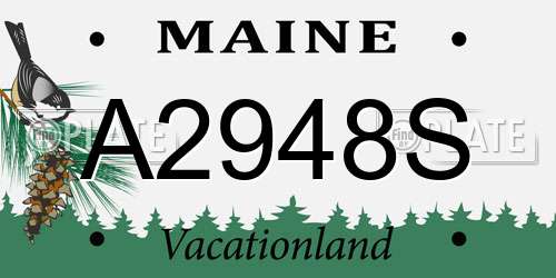 A2948S Maine License Plate