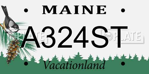 A324ST Maine License Plate