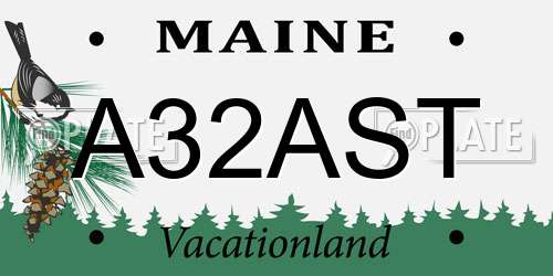 A32AST Maine License Plate