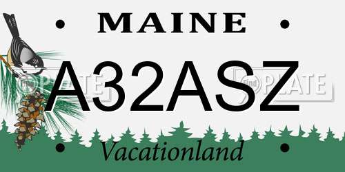 A32ASZ Maine License Plate