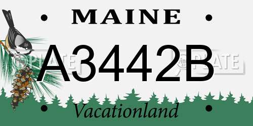 A3442B Maine License Plate