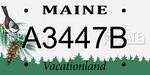 A3447B Maine License Plate