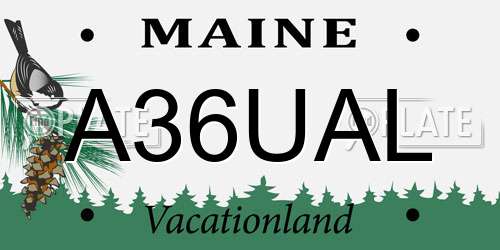 A36UAL Maine License Plate