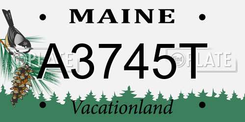 A3745T Maine License Plate