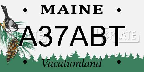 A37ABT Maine License Plate