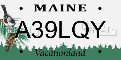 A39LQY Maine License Plate