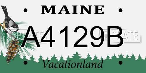 A4129B Maine License Plate