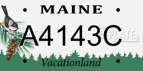 A4143C Maine License Plate