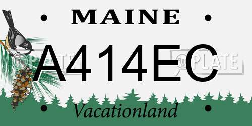 A414EC Maine License Plate
