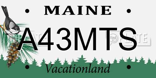 A43MTS Maine License Plate