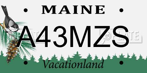 A43MZS Maine License Plate