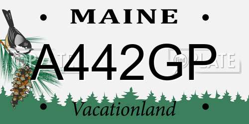 A442GP Maine License Plate
