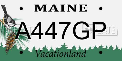 A447GP Maine License Plate