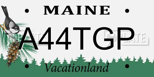 A44TGP Maine License Plate