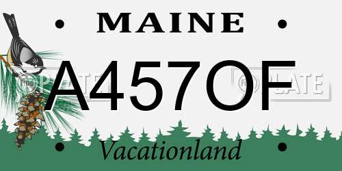 A457OF Maine License Plate